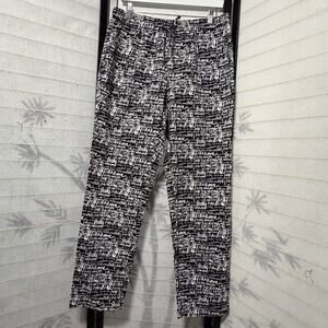 WILDFANG Drawstring Pants Large Black White Script Pretty Handsome Grunge Goth